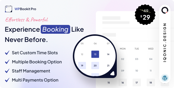 WPBookit Pro - Appointment Booking WordPress Plugin